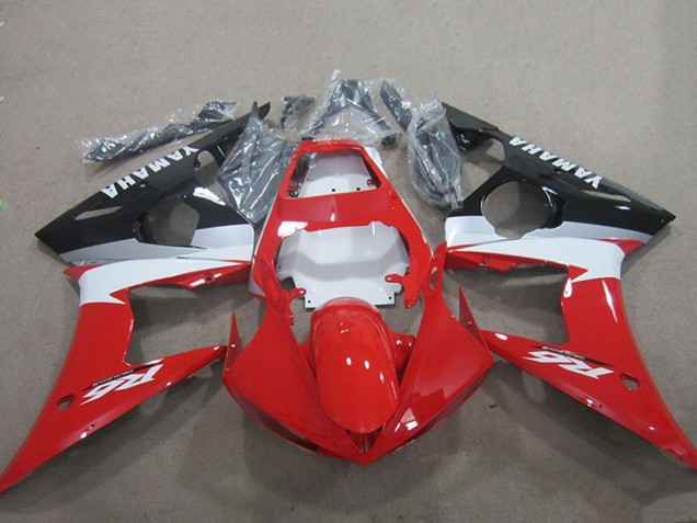 2003-2004 Yamaha YZF R6 Motorcycle Fairing Kits - Red White Glossy Black UK