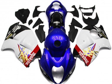 1997-2007 Blue and White Custom Logo GSXR 1300 Hayabusa Fairings