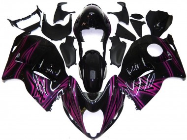 1997-2007 Custom Black Gloss with Pink GSXR 1300 Hayabusa Fairings