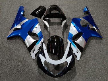 2000-2002 Gloss Blue and Silver OEM GSXR 1000 Fairings