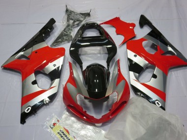 2000-2002 Red Silver and Black GSXR 1000 Fairings