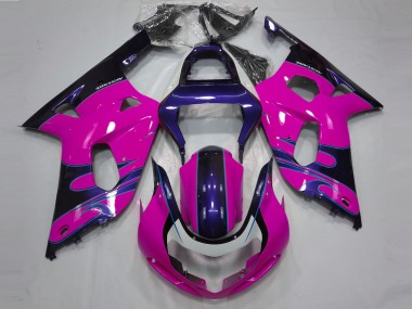 2001-2003 Gloss Pink and Blue GSXR 600-750 Fairings