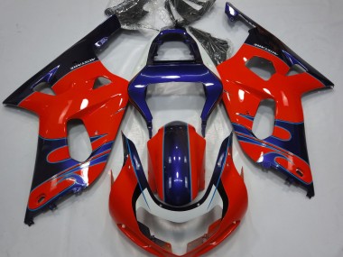 2001-2003 Gloss Red & Blue GSXR 600-750 Fairings