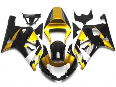 2001-2003 Gold and Gloss Black Style GSXR 600-750 Fairings