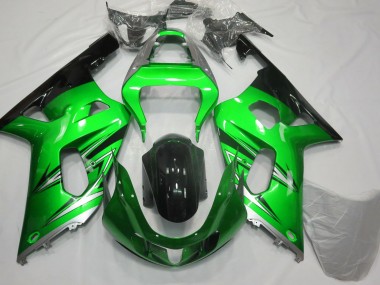 2001-2003 Green and Silver GSXR 600-750 Fairings