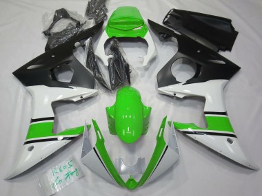 2003-2004 Gloss White and Green R6 Fairings