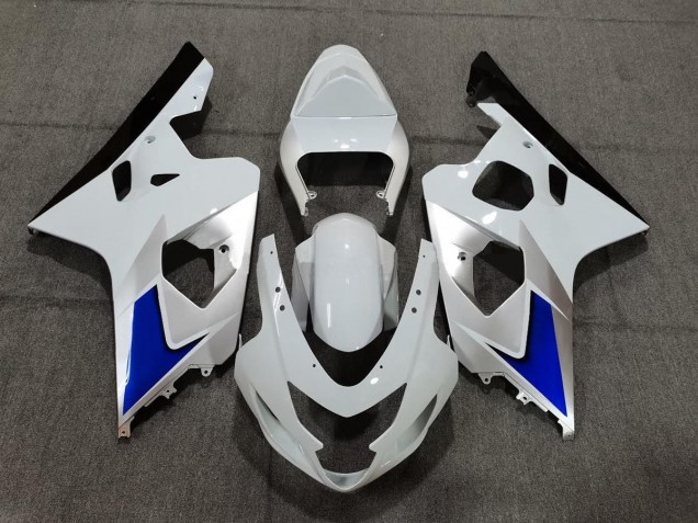2004-2005 Blue White and Silver Style GSXR 600-750 Fairings