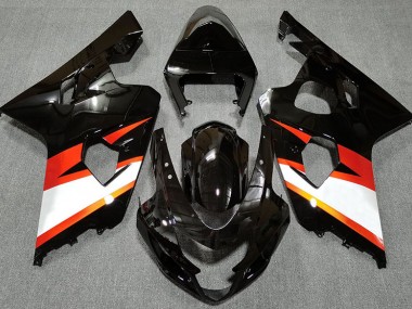 2004-2005 Gloss Black & Orange GSXR 600-750 Fairings