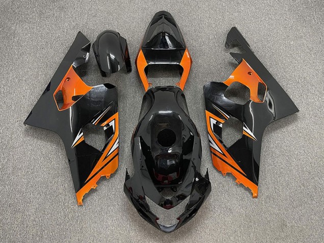 2004-2005 Gloss Black and Orange GSXR 600-750 Fairings