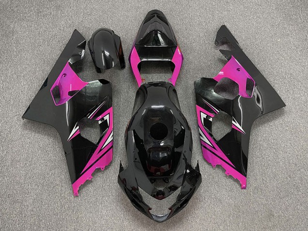 2004-2005 Gloss Black and Pink GSXR 600-750 Fairings