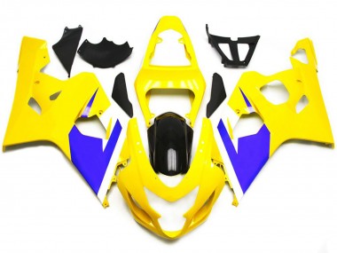 2004-2005 Gloss Yellow and Vibrant Blue Custom GSXR 600-750 Fairings