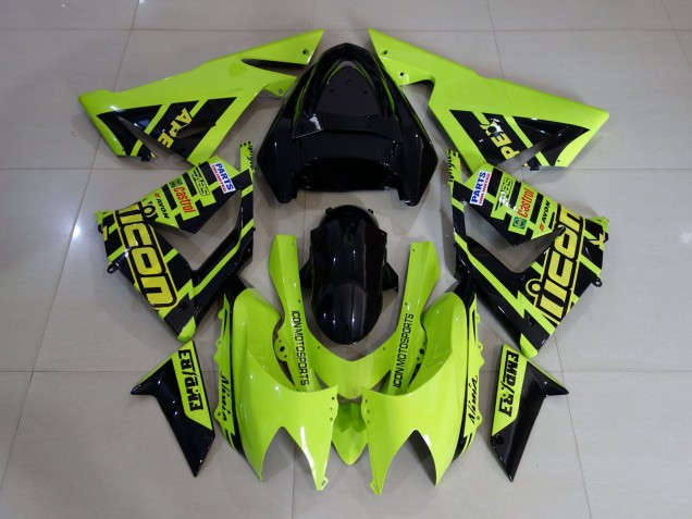 2004-2005 High Viz Yellow and Black ZX10R Fairings