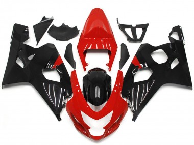 2004-2005 Red and Gloss Black Style GSXR 600-750 Fairings