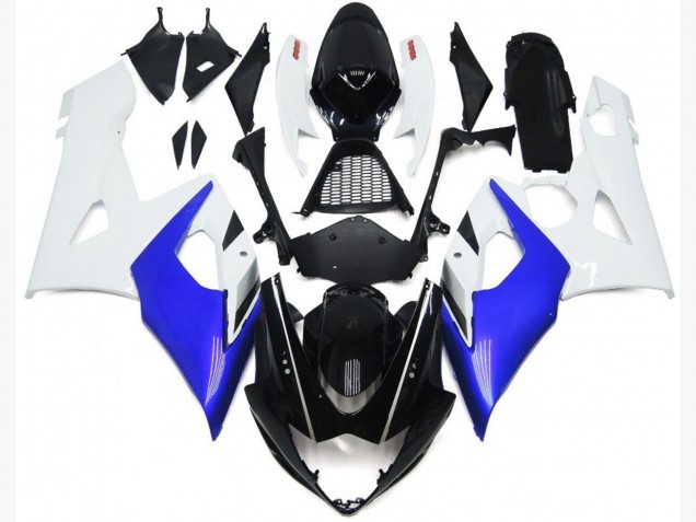 2005-2006 Gloss Blue and White Gloss Lowers GSXR 1000 Fairings