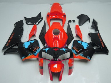 2005-2006 Light Blue Splatter on Red CBR600RR Fairings
