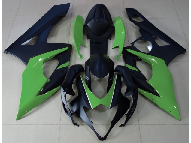 2005-2006 Matte Black & Green GSXR 1000 Fairings