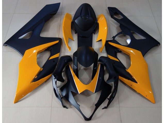 2005-2006 Matte Black & Light Orange GSXR 1000 Fairings