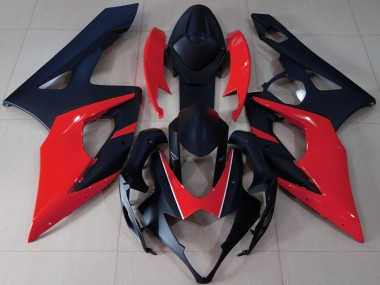 2005-2006 Matte Black & Red GSXR 1000 Fairings