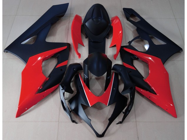 2005-2006 Matte Black & Red GSXR 1000 Fairings