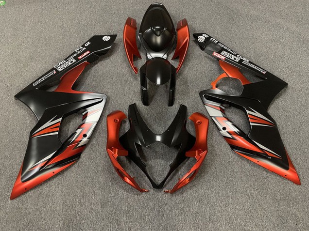 2005-2006 Matte Black and Orange GSXR 1000 Fairings