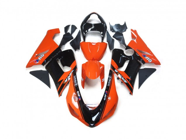 2005-2006 Orange and Black Elf ZX6R Fairings