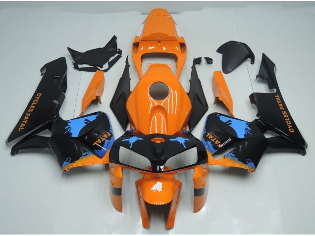 2005-2006 Orange and Black Splatter CBR600RR Fairings