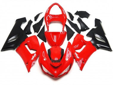 2005-2006 Plain Gloss Red White Decals ZX6R Fairings