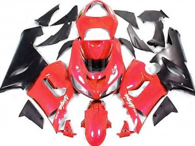 2005-2006 Red and Matte Black ZX6R Fairings