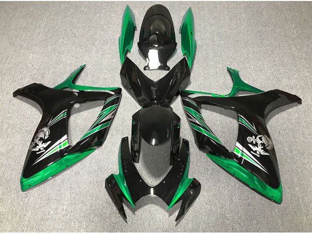 2006-2007 Gloss Green and Black Design GSXR 600-750 Fairings