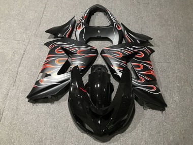 2006-2007 Matte Black & Flame ZX10R Fairings