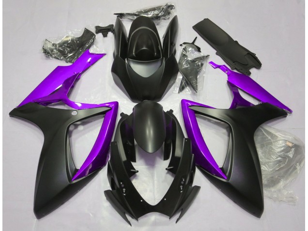 2006-2007 Matte Black & Purple GSXR 600-750 Fairings
