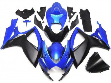 2006-2007 Matte Black and Blue OEM Custom Style GSXR 600-750 Fairings
