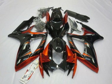 2006-2007 Orange and Black GSXR 600-750 Fairings