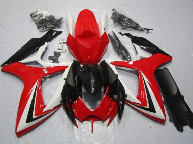 2006-2007 Red Black and White GSXR 600-750 Fairings