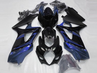 2007-2008 Blue and Gloss Black GSXR 1000 Fairings