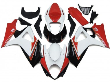 2007-2008 Custom Red and White with Black GSXR 1000 Fairings