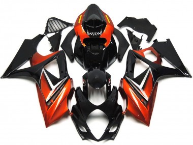 2007-2008 Gloss Black and Bronze Gold GSXR 1000 Fairings