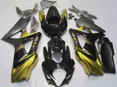 2007-2008 Gloss Black and Yellow GSXR 1000 Fairings