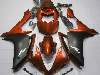 2007-2008 Gloss Orange and Black R1 Fairings