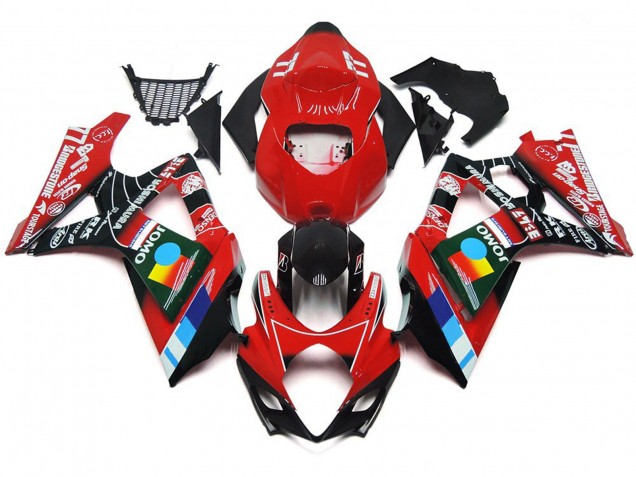 2007-2008 Gloss Red Multi Color GSXR 1000 Fairings