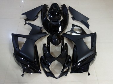 2007-2008 Gloss and Matte Black Plain GSXR 1000 Fairings