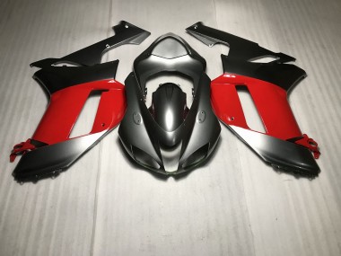 2007-2008 Metallic Silver with Red ZX6R Fairings