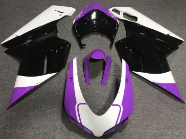 2007-2014 Gloss Purple White and Black Ducati 848 1098 1198 Fairings