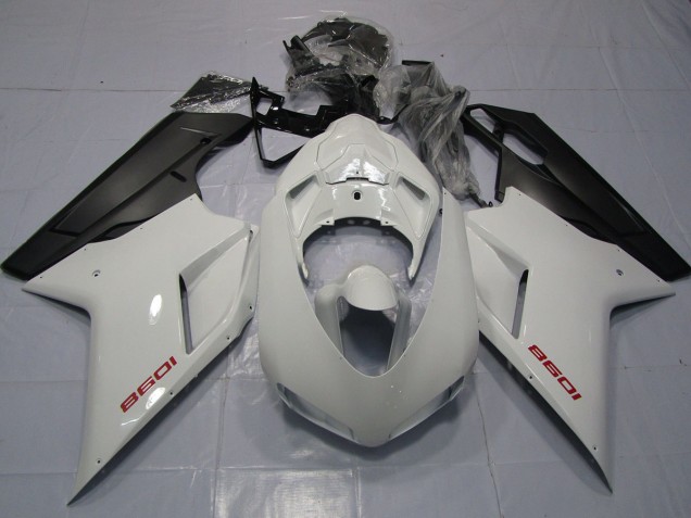 2007-2014 Red White and Matte Black Ducati 848 1098 1198 Fairings