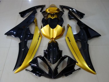 2008-2016 Gloss Black & Gold R6 Fairings