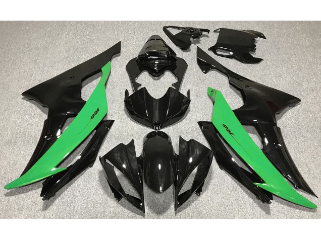 2008-2016 Gloss Black & Green R6 Fairings
