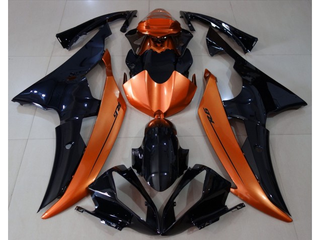 2008-2016 Gloss Black & Light Orange R6 Fairings