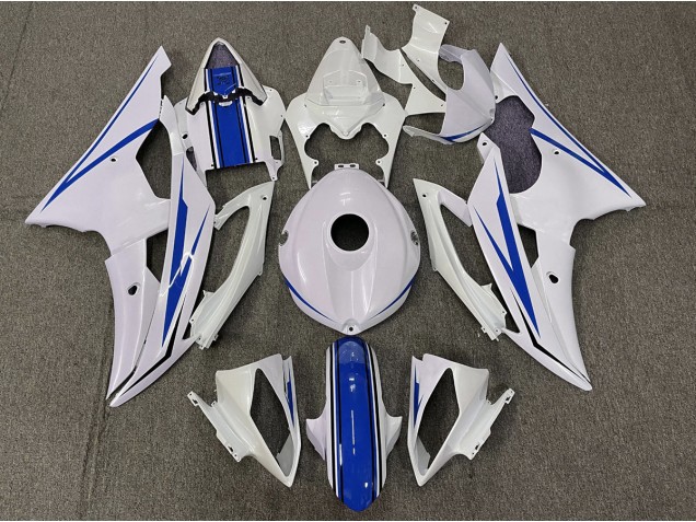 2008-2016 Gloss White and Blue R6 Fairings