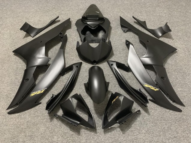 2008-2016 Matte Black with Gold Logo R6 Fairings