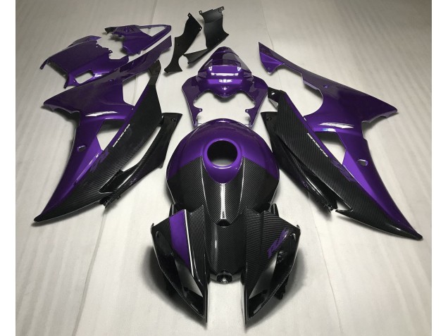 2008-2016 Purple w Carbon Fiber Style R6 Fairings